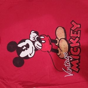 Vintage Disney angry mickey tee shirt red